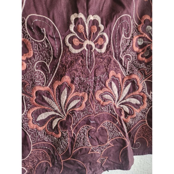 Y2k Axcess Women's Floral Embroidered Skirt  sz 10 - Picture 2 of 7